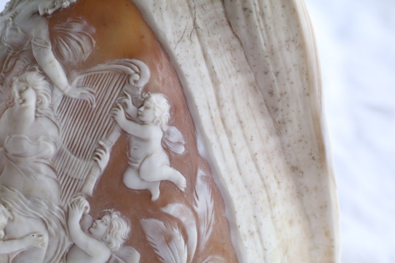 サードニクスシェルカメオのオブジェ　ランプシェード　イタリア　アンティークストリュフ