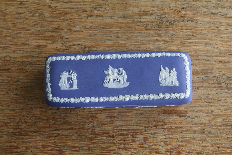 アンティークウエッジウッド　ジャスパートリンケットボックス　wedgwood　アンティークストリュフ