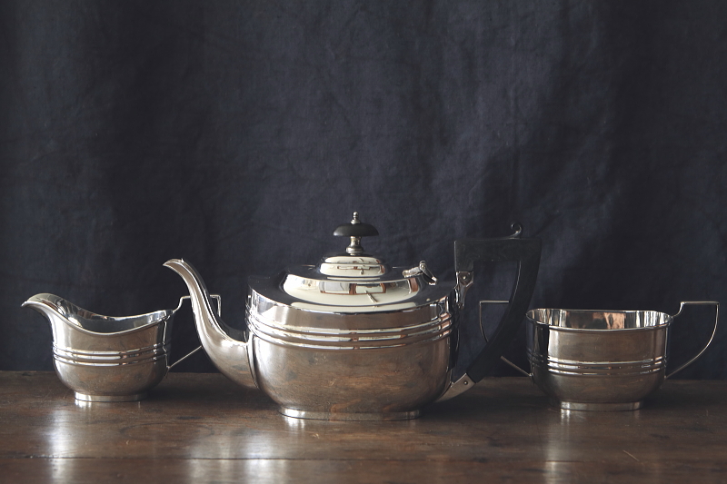 バチェラーティー3点セット　イギリス　アンティークストリュフ