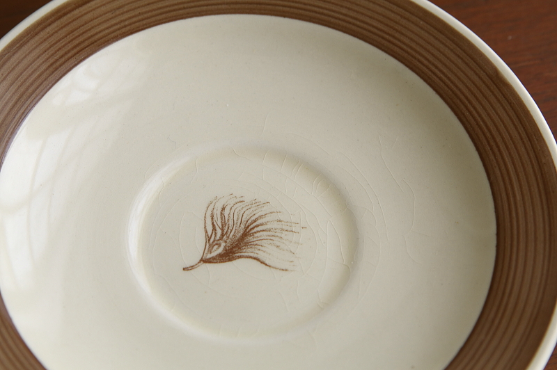 スージークーパー　SUSIE COOPER　ブラウンフェザー　ティートリオ　brown feather イギリス　アンティークストリュフ