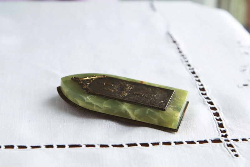 ルルドのオラトリー　グリーンマーブル　フランス　アンティークストリュフ