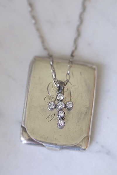 ペーストシルバークロスペンダント　ヨーロッパ　アンティークストリュフ 20250902