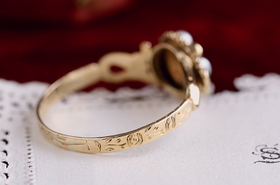 エメラルド&パールリング　ヴィクトリアン　ジョージアンリング　指輪　アンティークジュエリー　イギリス　アンティークストリュフ 20251212