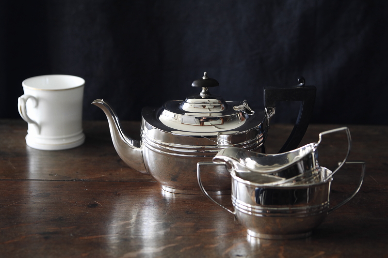 バチェラーティー3点セット　イギリス　アンティークストリュフ