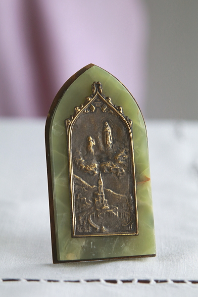 ルルドのオラトリー　グリーンマーブル　フランス　アンティークストリュフ