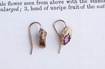 アルマンディンガーネットピアス　ヴィクトリアン　イギリス　果実　アンティークストリュフ