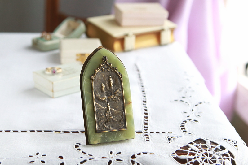 ルルドのオラトリー　グリーンマーブル　フランス　アンティークストリュフ