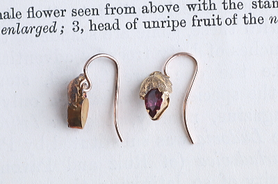 アルマンディンガーネットピアス　ヴィクトリアン　イギリス　果実　アンティークストリュフ