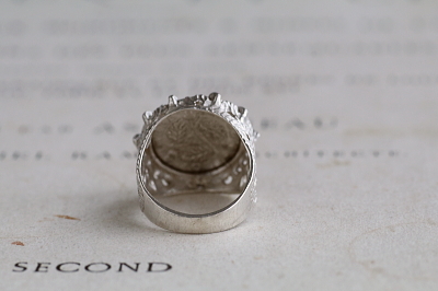 ジョージ5世シルバーコインブレスレット　リング　イギリス　アンティークストリュフ