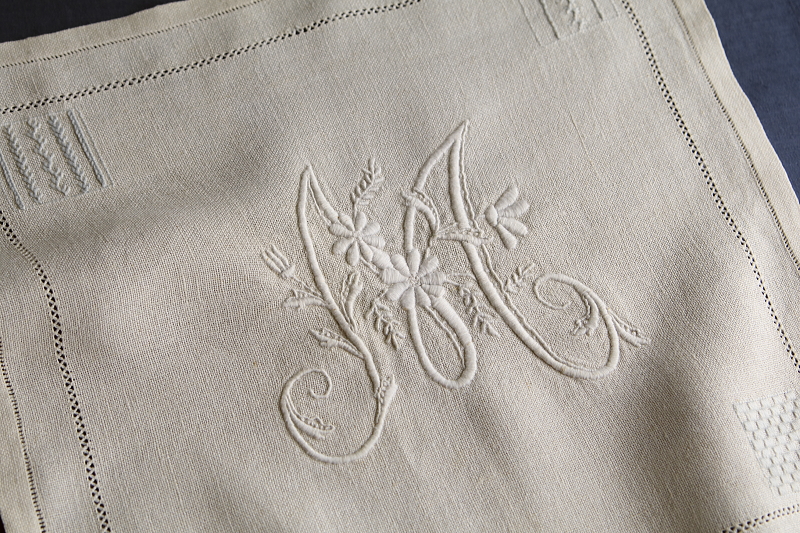 花文字刺繍のサンプラー　イギリス　アンティークストリュフ