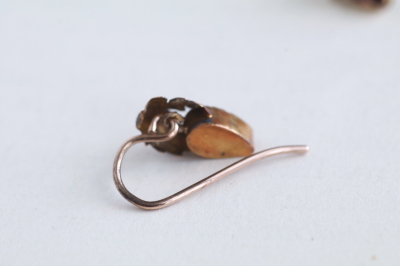 アルマンディンガーネットピアス　ヴィクトリアン　イギリス　果実　アンティークストリュフ