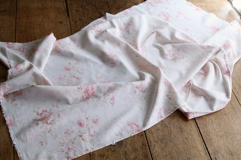 薔薇のブーケ　フレンチコットンファブリック　フランス　アンティークストリュフ