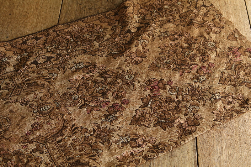 花のヴィンテージゴブラン　フランス アンティークストリュフ