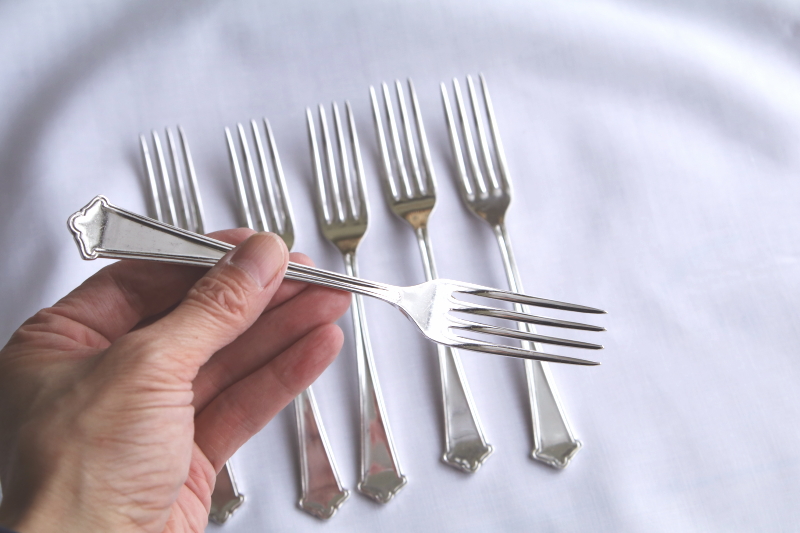 Elkingtonのテーブルフォーク　Mappin & Webbのテーブルナイフ　イギリス アンティークストリュフ