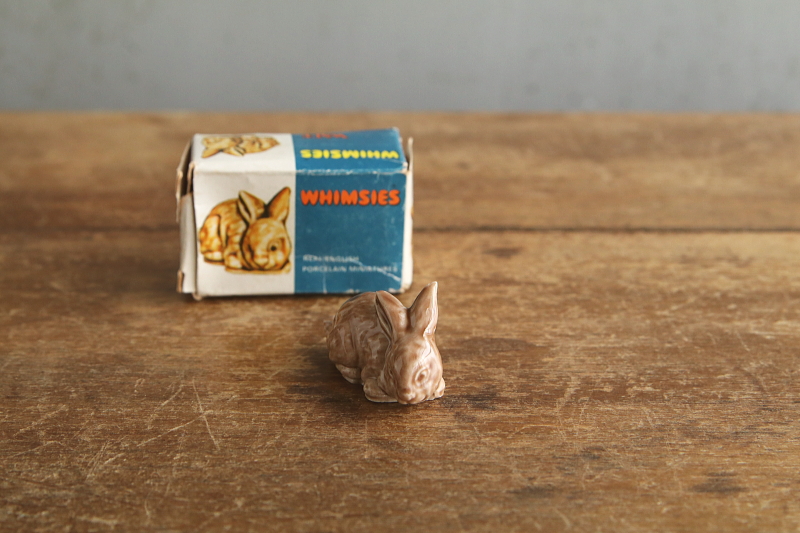 小さな動物のフィギュリン　箱付き　WADE Whimsies　イギリス アンティークストリュフ