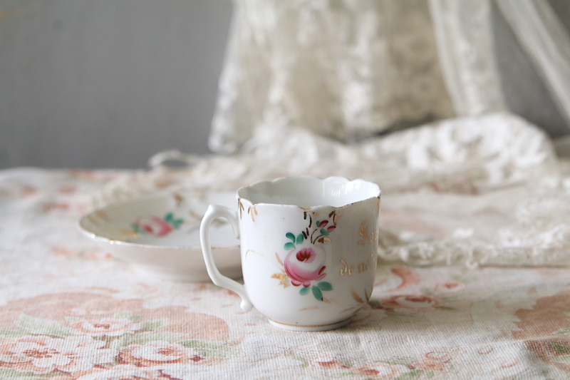 ウエディングスーベニール　コーヒーカップソーサー　vieux paris　アンティークストリュフ