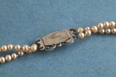 ダブルストランド　グラスパールネックレス　ヨーロッパ　アンティークストリュフ