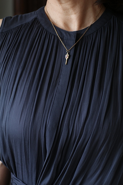 ヴィクトリアンウォッチフォブ　ウォッチキー　ロケット　ロングネックレス　アンティークストリュフ