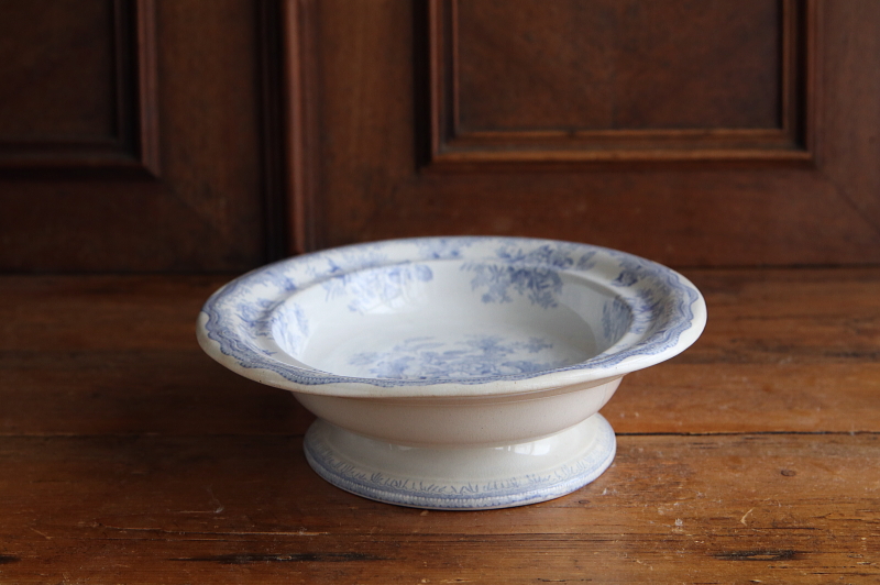 アジアティックフェザンツ　オーバルコンポート　イギリス　ヴィクトリアン　アンティークストリュフ