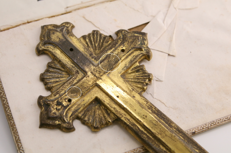 ブリキのクロスオーナメント　フランス　アンティークストリュフ