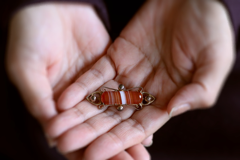 スコティッシュアゲートバーブローチ　スコットランド　アンティークストリュフ