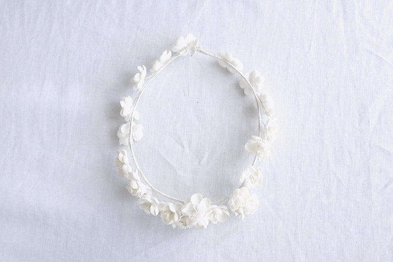 布花のティアラ　ウエディング　フランス　アンティークストリュフ