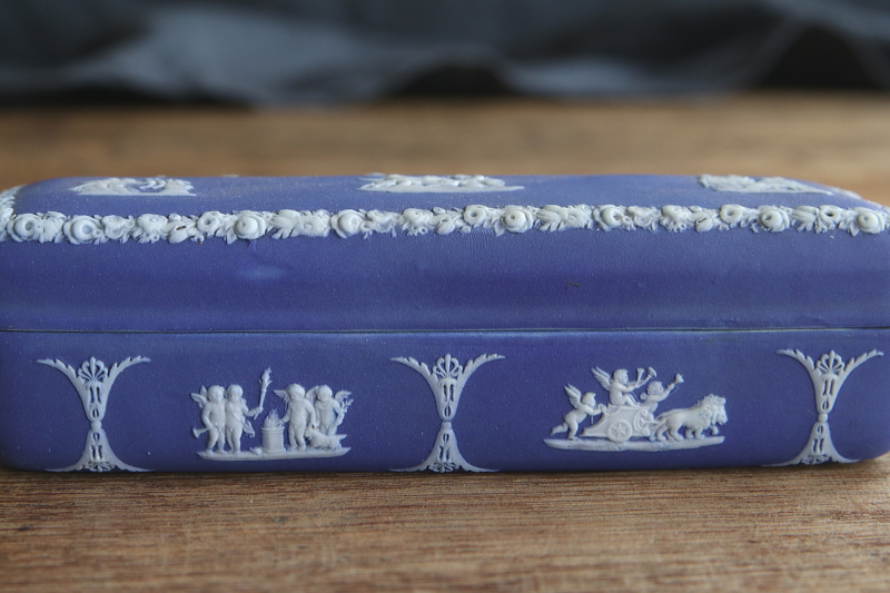 アンティークウエッジウッド　ジャスパートリンケットボックス　wedgwood　アンティークストリュフ