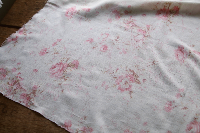 薔薇のブーケ　フレンチコットンファブリック　フランス　アンティークストリュフ