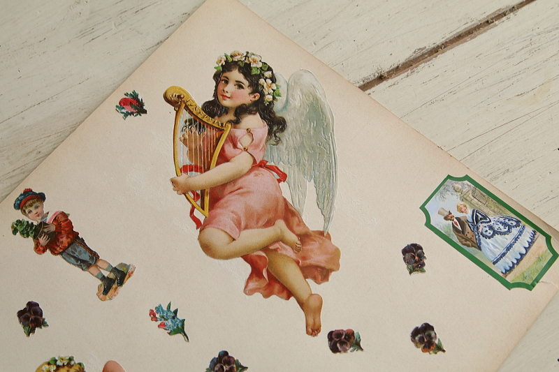 ヴィクトリアン　天使のデコパージュシート　ヨーロッパ アンティークストリュフ