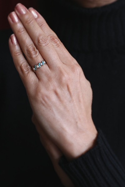 パール&ターコイズリング　ヴィクトリアン　ジョージアンリング　指輪　アンティークジュエリー　イギリス　アンティークストリュフ 20251212