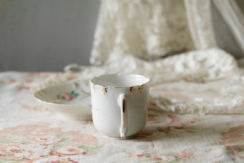 ウエディングスーベニール　コーヒーカップソーサー　vieux paris　アンティークストリュフ