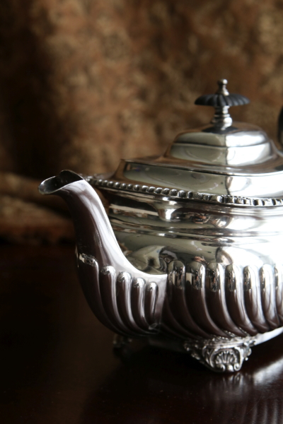 シェルパターン　ティー3点セット　イギリス　アンティークストリュフ