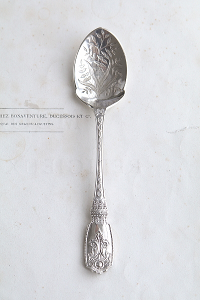 植物文様のジャムスプーン　ヴィクトリアン　イギリス　アンティークストリュフ