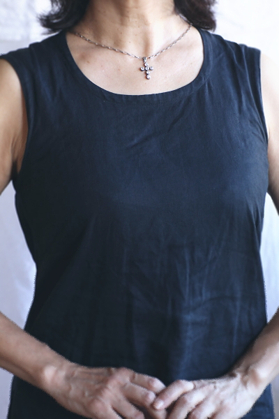 ペーストシルバークロスペンダント　ヨーロッパ　アンティークストリュフ