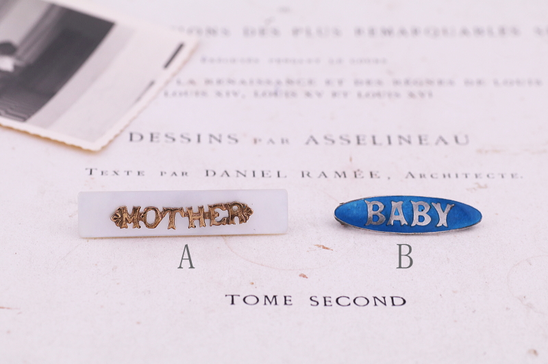 MOTHERとBABYのブローチ　イギリス　アンティークストリュフ