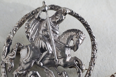 セントジョージ　ドラゴン　シルバーブローチ　イギリス　アンティークストリュフ 20251217