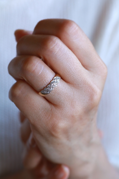 ダイヤモンドロープパネルリング　指輪　ヴィンテージ　イギリス　アンティークストリュフ