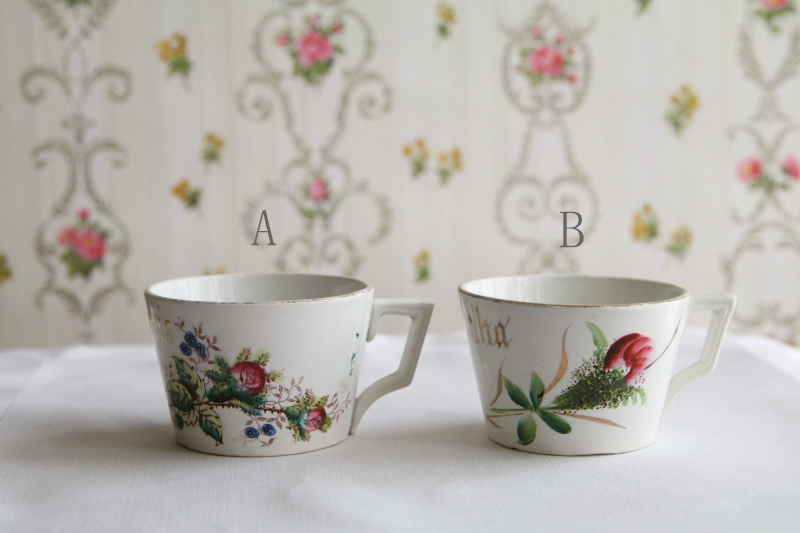 モスローズ模様のカップ St.Amand サンタマン　フランス アンティークストリュフ