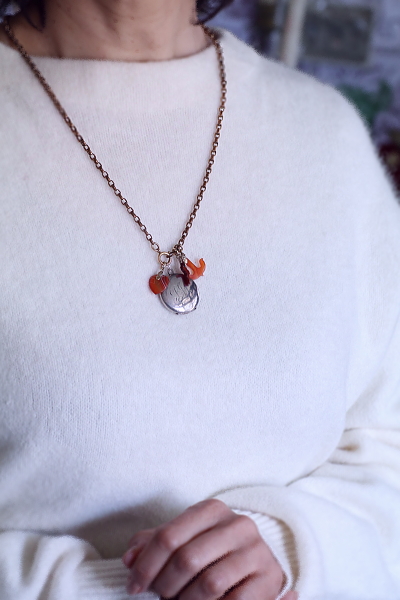 モノグラム　シルバーロケットペンダントチャーム　アンティークジュエリー　ヴィンテージアクセサリー　イギリス　アンティークストリュフ 20251216