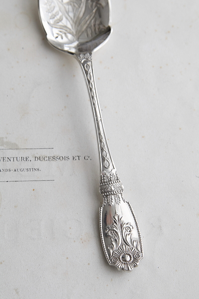 植物文様のジャムスプーン　ヴィクトリアン　イギリス　アンティークストリュフ
