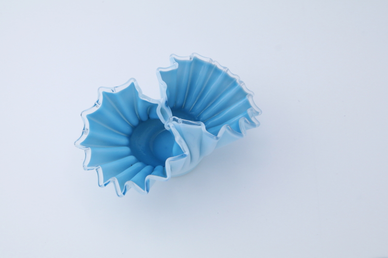 ブルーのグラスバスケット　フランス　アンティークストリュフ