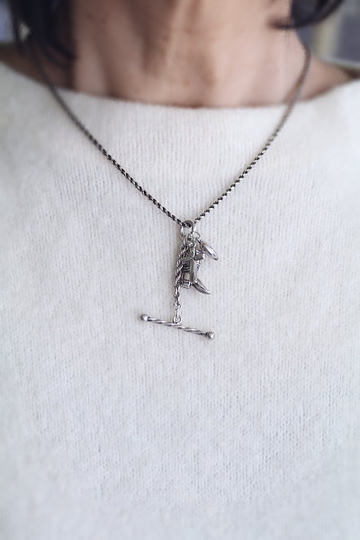 ヴィンテージシルバー　ロープネックレス　アンティークジュエリー　ヴィンテージアクセサリー　イギリス　アンティークストリュフ 20251216