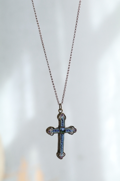 マイクロモザイク　クロスペンダント　ヴィンテージジュエリー　アクセサリー　イタリア　アンティークストリュフ 20251218