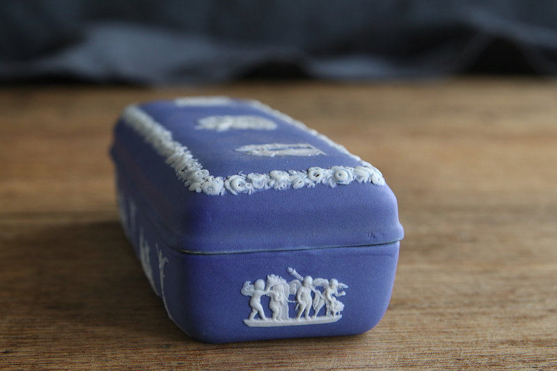 アンティークウエッジウッド　ジャスパートリンケットボックス　wedgwood　アンティークストリュフ