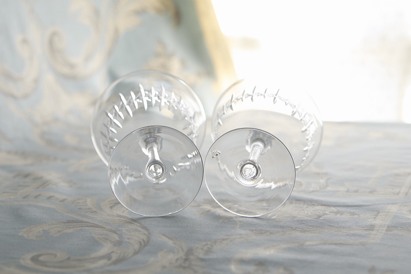 カットクリスタルシャンパングラス　thomas webb イギリス アンティークストリュフ