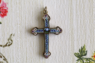 マイクロモザイク　クロスペンダント　ヴィンテージジュエリー　アクセサリー　イタリア　アンティークストリュフ 20251218