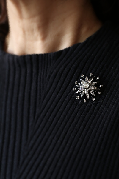 ヴィクトリアン～エドワーディアン　シルバーペーストブローチ　馬蹄　スター　アンティークストリュフ