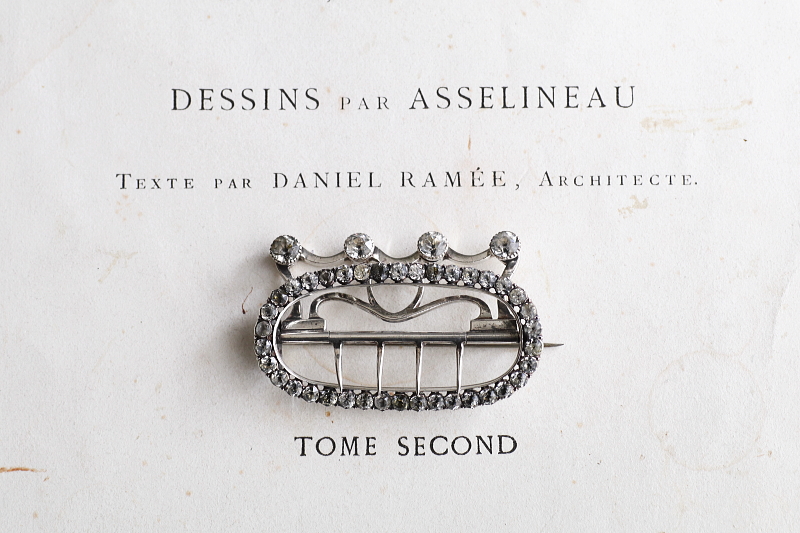 クリアペーストシルバーバックル　ジョージアンアンティーク アンティークストリュフ