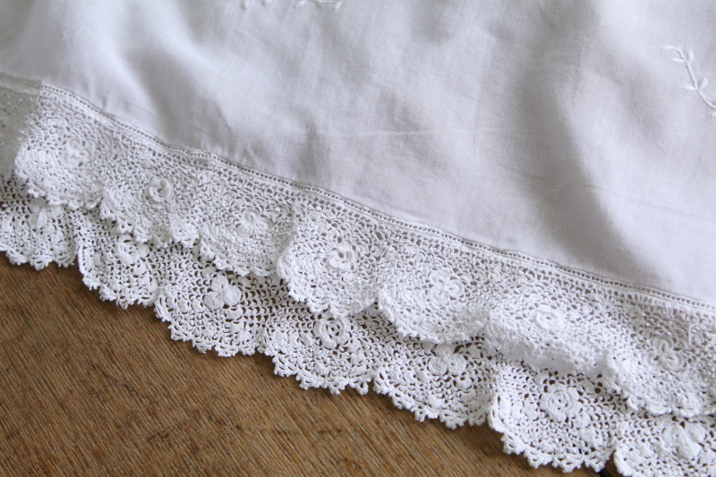 アイリッシュクロッシェ　コットンローンベビードレス　イギリス　アンティークストリュフ