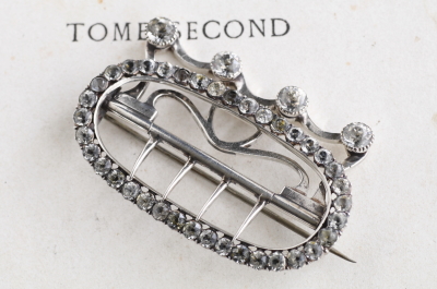 クリアペーストシルバーバックル　ジョージアンアンティーク アンティークストリュフ